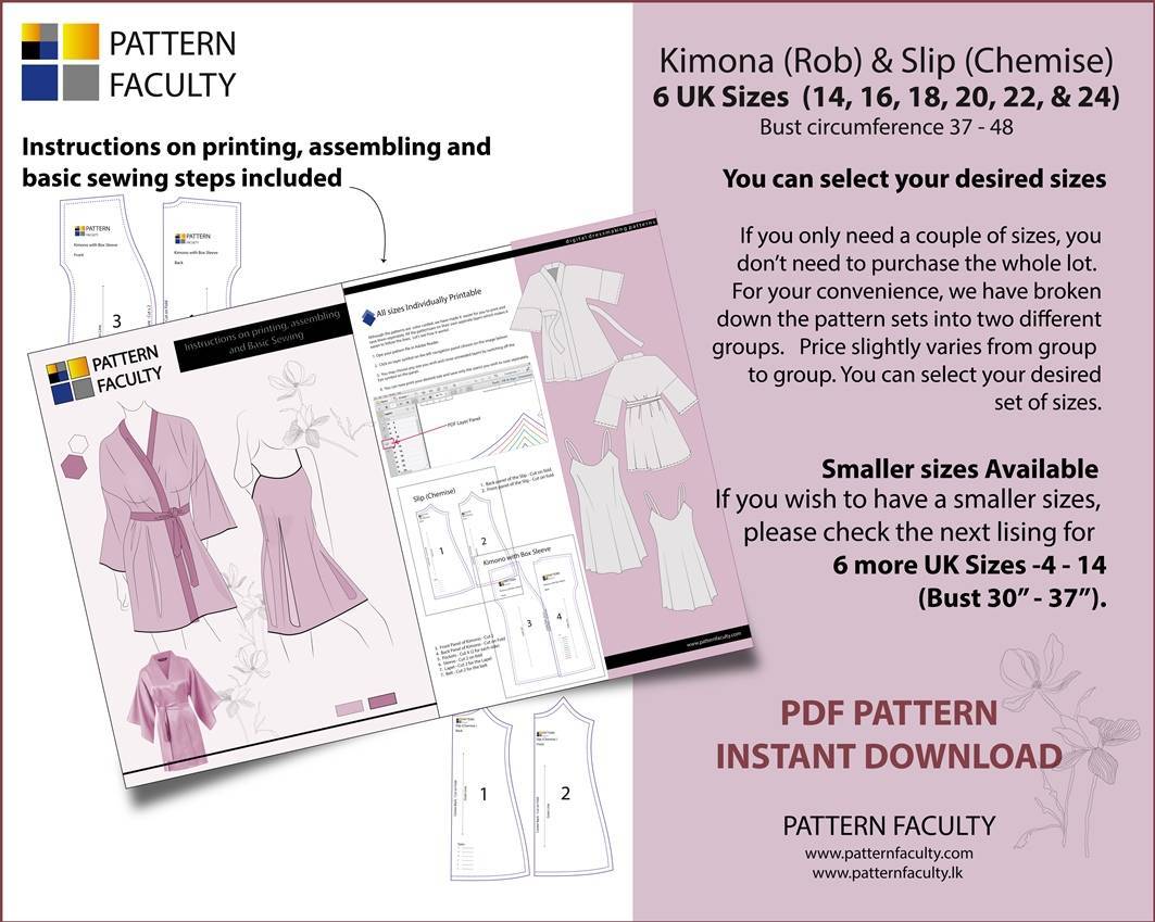 Women’s Kimono Rob and slip Sizes 14 to 24-2