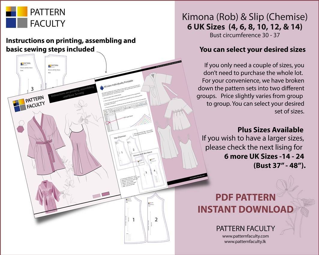 Women’s Kimono Rob and slip Sizes 4 to 14-2 Women’s Kimono Rob and slip Sizes 4 to 14-2