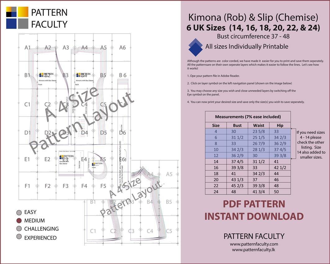 Women’s Kimono Rob and slip Sizes 14 to 24-3