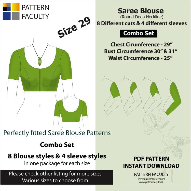 202rz_29_Saree_Blouses_Round_Deep_Necklines_4_Sleeve_styles_Size_29