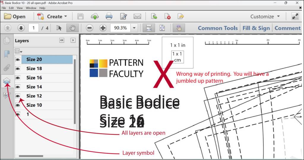 Printing Information of pdf sewing patterns - W2 Pattern Faculty Com